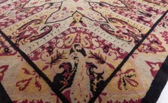 Doris Leslie Blau Vintage Spanish Abstract Cream Hand-Knotted Wool Rug