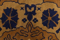 Doris Leslie Blau Vintage Spanish Abstract Warm Tan With Navy Blue Rug Cuenca