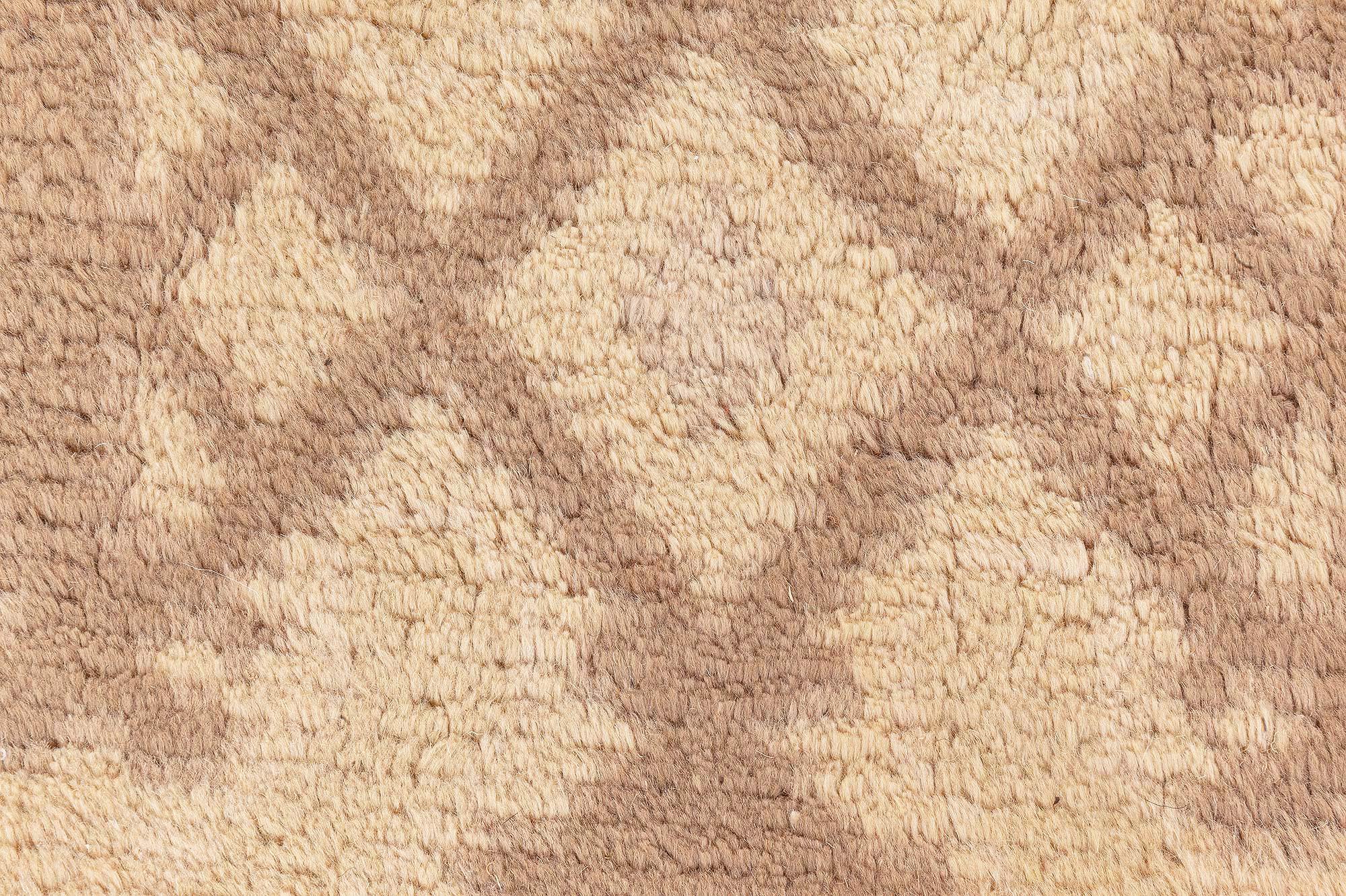 Other Doris Leslie Blau Vintage Spanish Beige Handmade Wool Rug For Sale