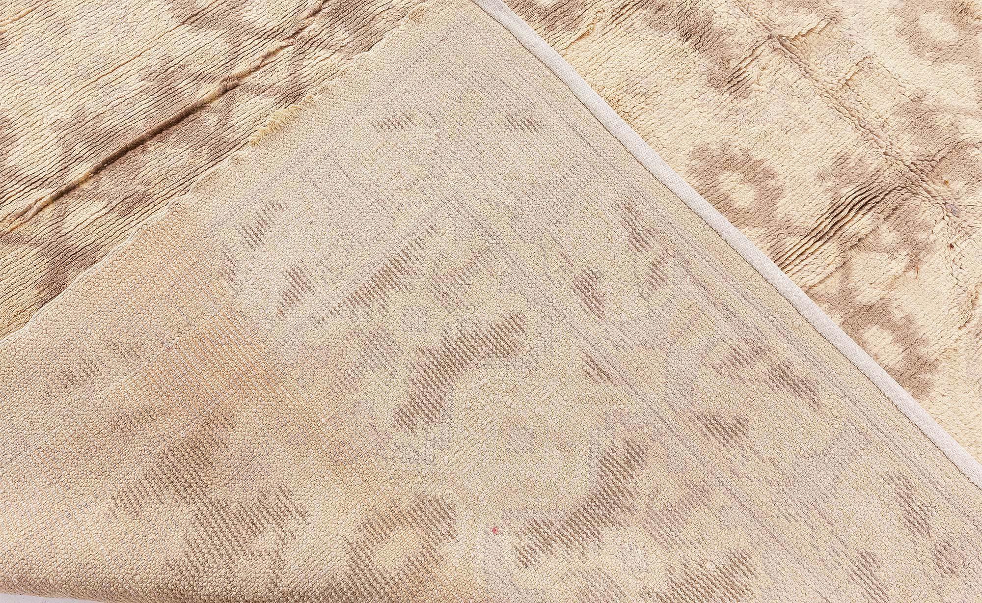 Doris Leslie Blau Vintage Spanish Beige Handmade Wool Rug For Sale 3