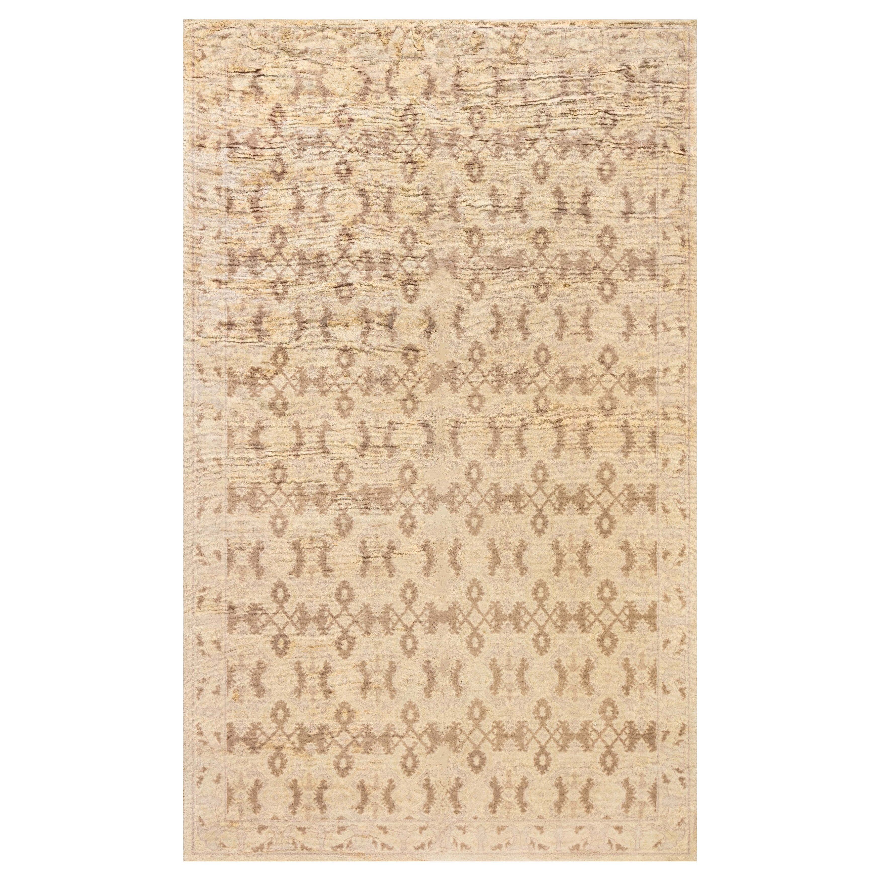 Doris Leslie Blau Vintage Spanish Beige Handmade Wool Rug