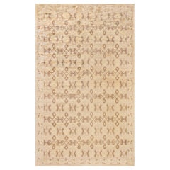 Doris Leslie Blau Vintage Spanischer Beige handgefertigter Vintage-Wollteppich