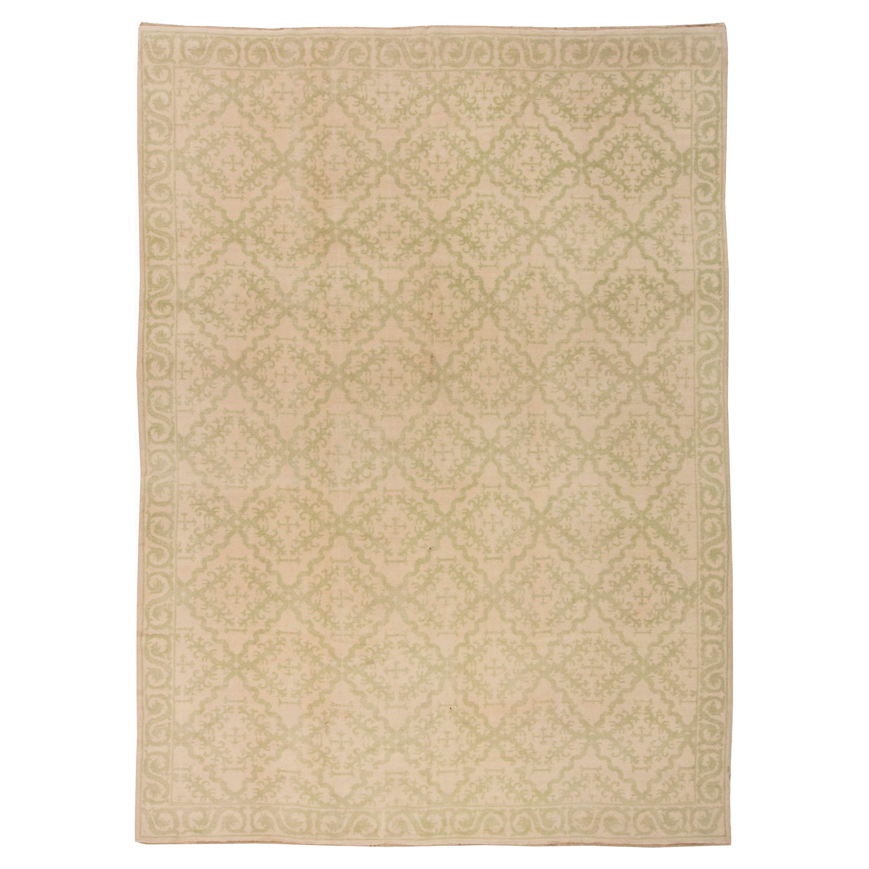 Doris Leslie Blauer spanischer Cuenca-Teppich im Vintage-Stil