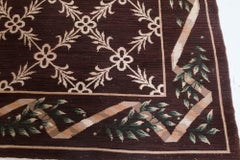 Doris Leslie Blau Vintage Spanish Floral Brown Hand-Knotted Wool Rug Cuenca