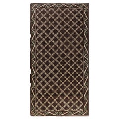 Doris Leslie Blau Vintage Spanish Floral Brown Hand-Knotted Wool Rug Cuenca