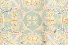 Alfombra vintage de Doris Leslie Blau, de estilo español, con motivos florales, de gran tamaño y color beige claro, tejida a mano