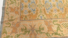 Doris Leslie Blau Vintage Spanish Floral Oversized Warm Tan Rug Cuenca