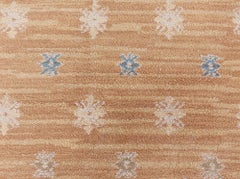 Tappeto vintage in lana annodato a mano "Doris Leslie Blau", motivo floreale spagnolo, color beige chiaro, Cuenca