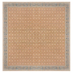 Tappeto vintage in lana annodato a mano "Doris Leslie Blau", motivo floreale spagnolo, color beige chiaro, Cuenca