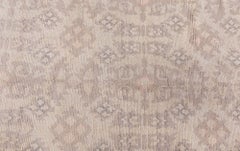 Doris Leslie Blau Vintage Spanish Floral Soft Beige Hand-Knotted Wool Rug