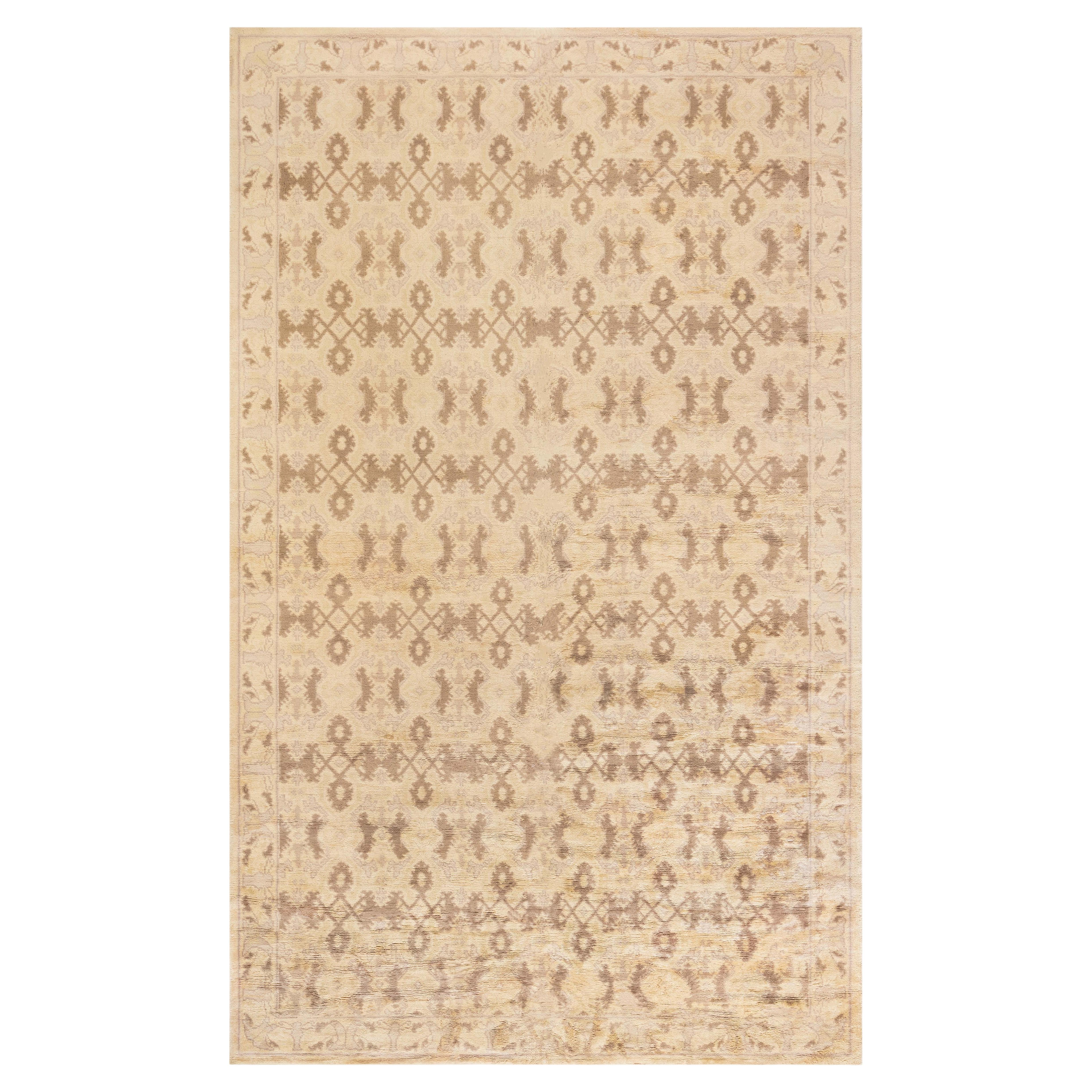 Doris Leslie Blau Vintage Spanish Geometric Light Beige With Classic Taupe Rug