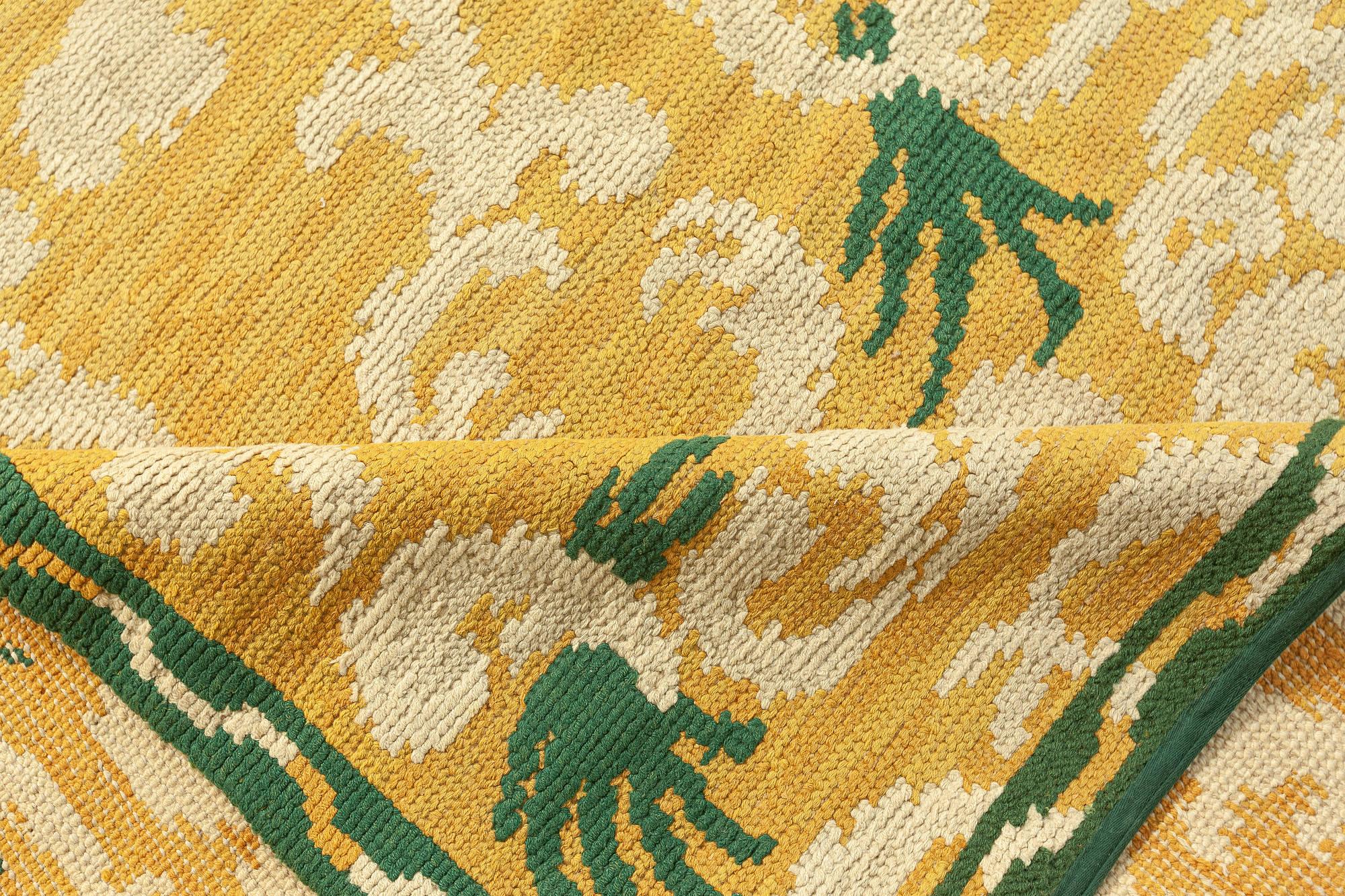 Doris Leslie Blau Radiant Vintage Spanish Cuenca Rug in Golden Tones For Sale 1