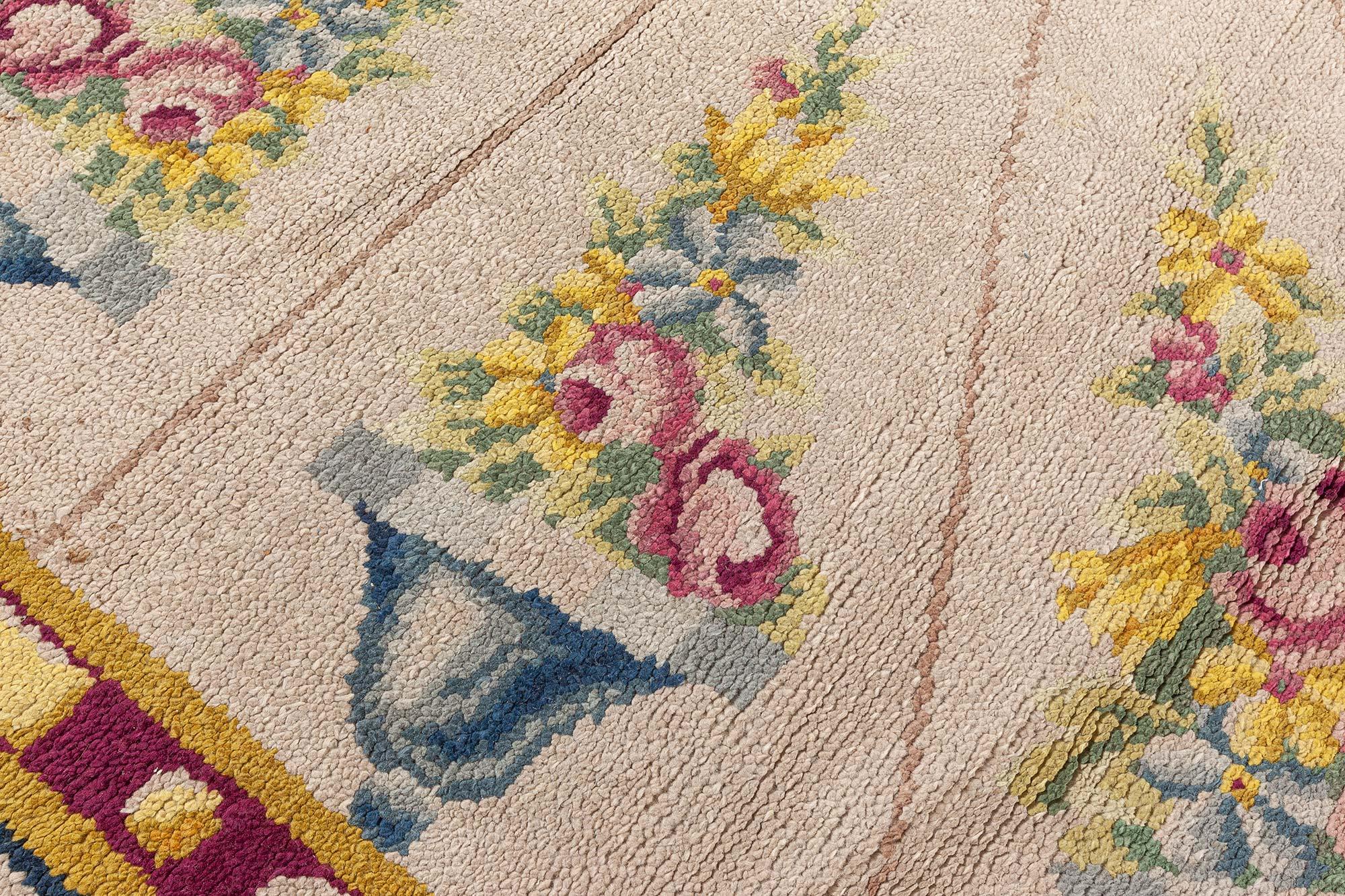 Doris Leslie Blauer spanischer Vintage-Teppich (Spanisch) im Angebot