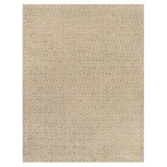 Doris Leslie Blau Spanischer Teppich im Vintage-Stil - Subtil verziertes Grandeur in neutralen Tönen