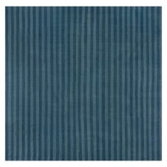 Doris Leslie Blau Tapis indien vintage rayé en dhurrie dans les tons bleus