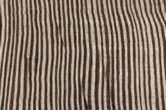 Doris Leslie Blau Vintage gestreift Hellbeige und klassisch Taupe Handgeknüpfter Teppich
