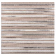 Doris Leslie Blau Vintage Striped Light Beige Hand-Knotted Wool Carpet