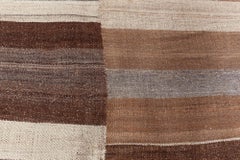 Doris Leslie Blau Vintage Striped Light Beige Hand-Knotted Wool Rug