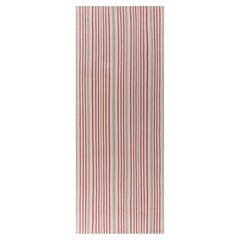 Doris Leslie Blau Vintage Striped Light Beige Hand-Knotted Wool Runner