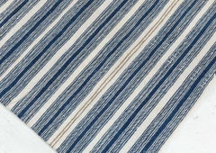 Doris Leslie Blau Vintage Striped White Hand-Knotted Wool Carpet