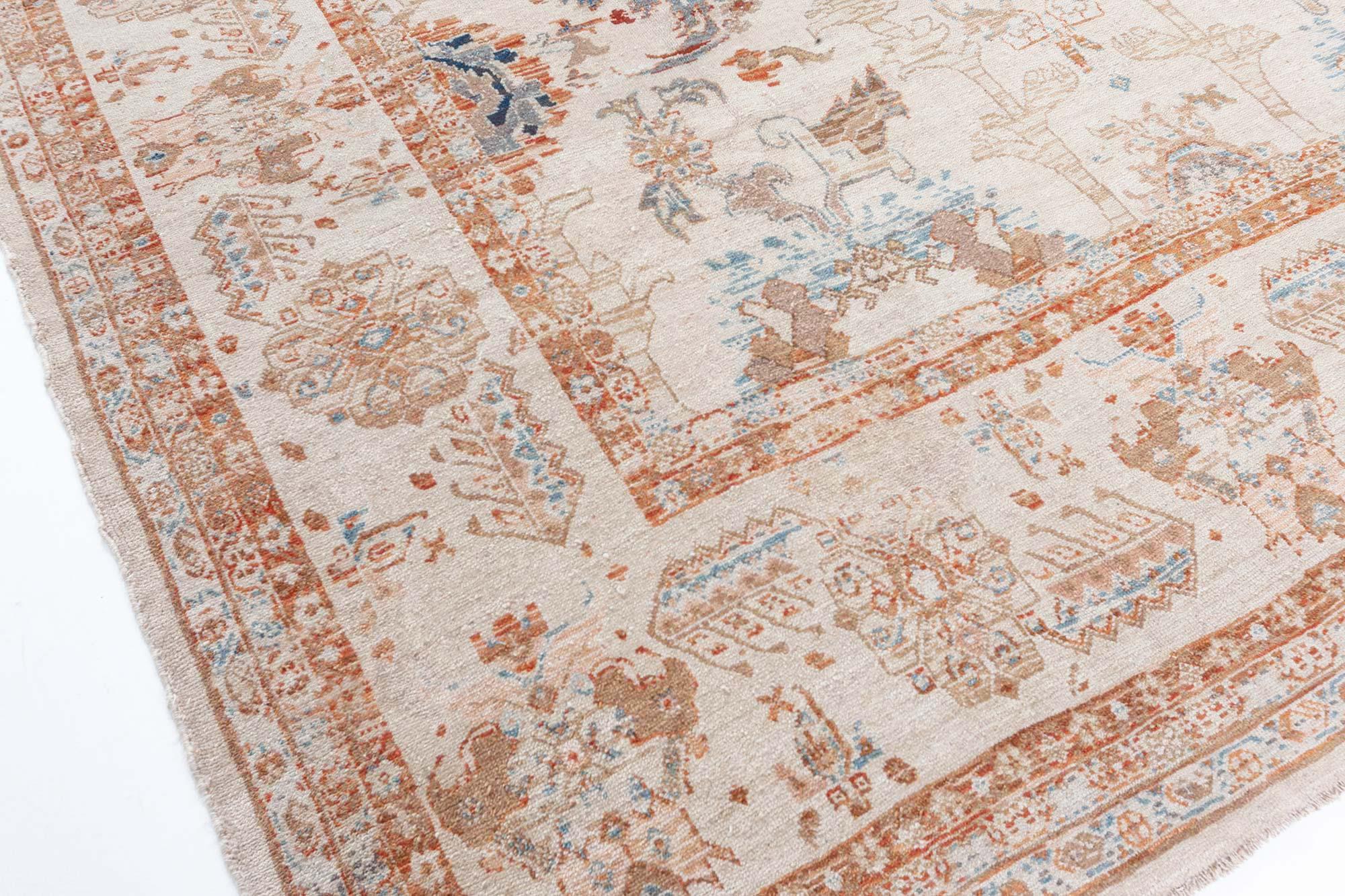 Doris Leslie Blauer Vintage Sultanabad-Teppich in Sultanabad (Handgeknüpft) im Angebot