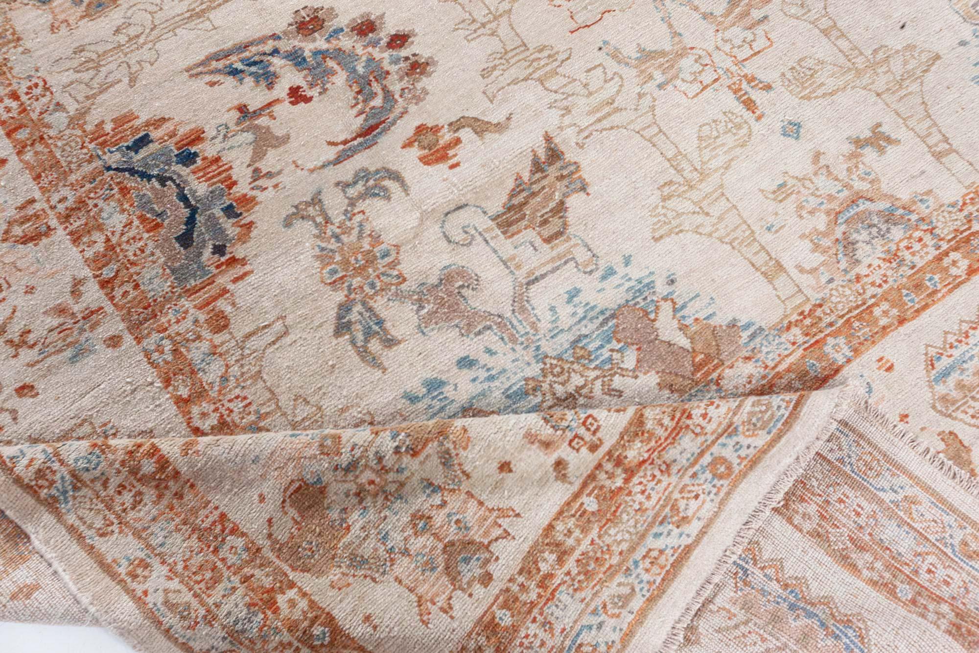 Doris Leslie Blauer Vintage Sultanabad-Teppich in Sultanabad im Zustand „Gut“ im Angebot in New York, NY