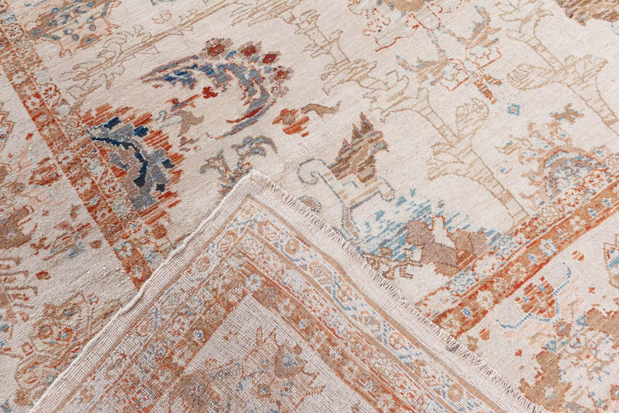 Doris Leslie Blauer Vintage Sultanabad-Teppich in Sultanabad (20. Jahrhundert) im Angebot