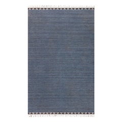 Doris Leslie Blau Vintage Swedish Beige Blue Gray Flat Woven Rug
