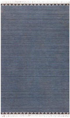 Doris Leslie Blau Vintage Swedish Beige Blue Gray Flat Woven Rug