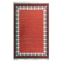 Doris Leslie Blau Vintage Swedish Brick Red Flatweave Rug By Ingegerd Silow
