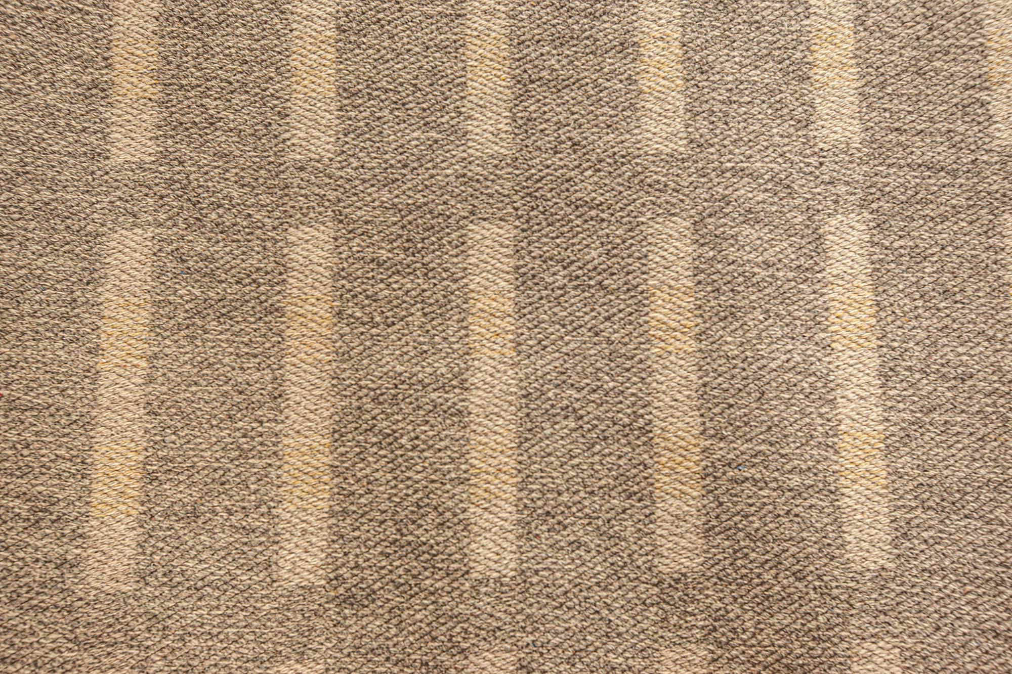 Scandinavian Doris Leslie Blau Vintage Swedish Double-Sided Flat Weave Rug For Sale