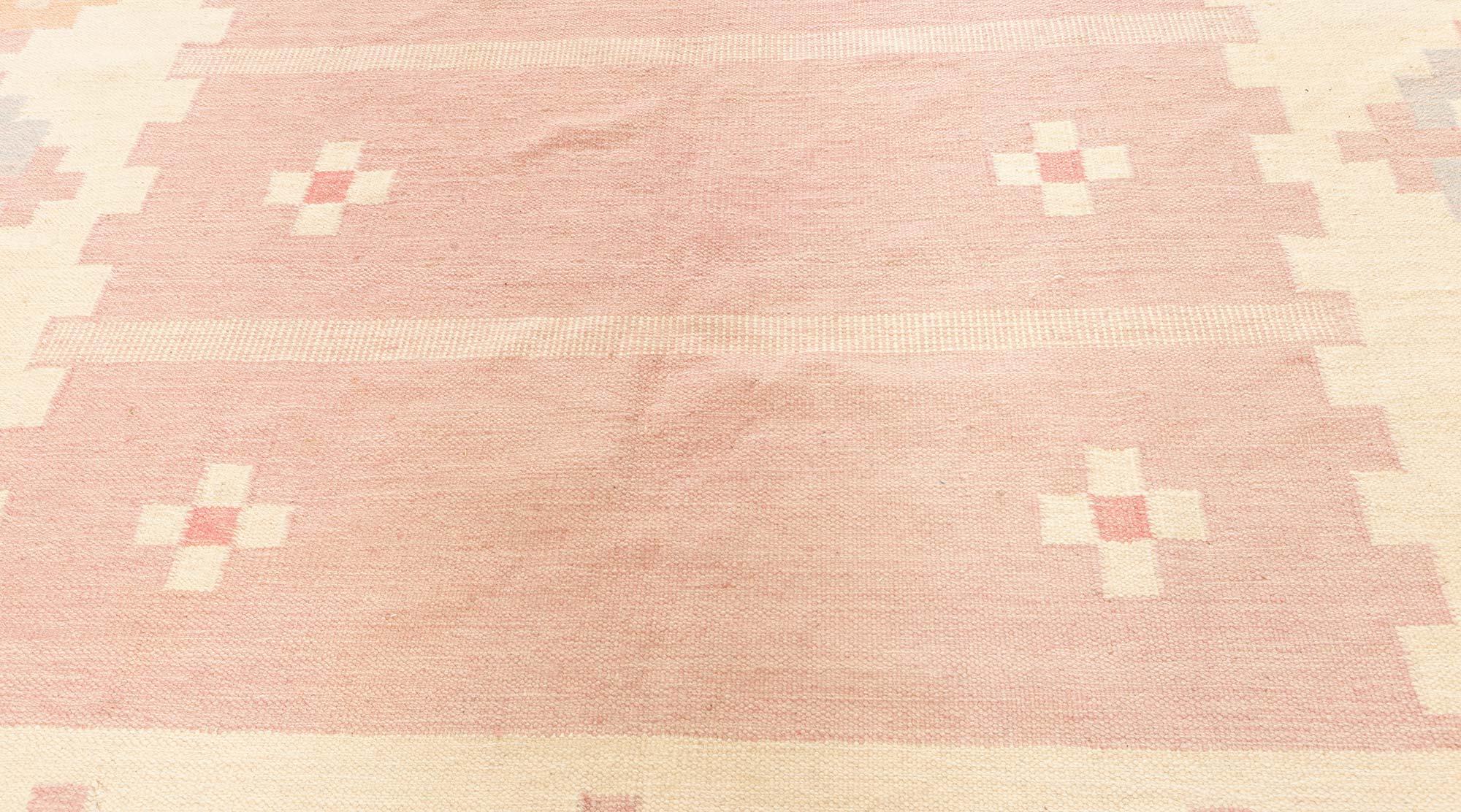 Hand-Woven Doris Leslie Blau Vintage Swedish Double Sided Rug For Sale