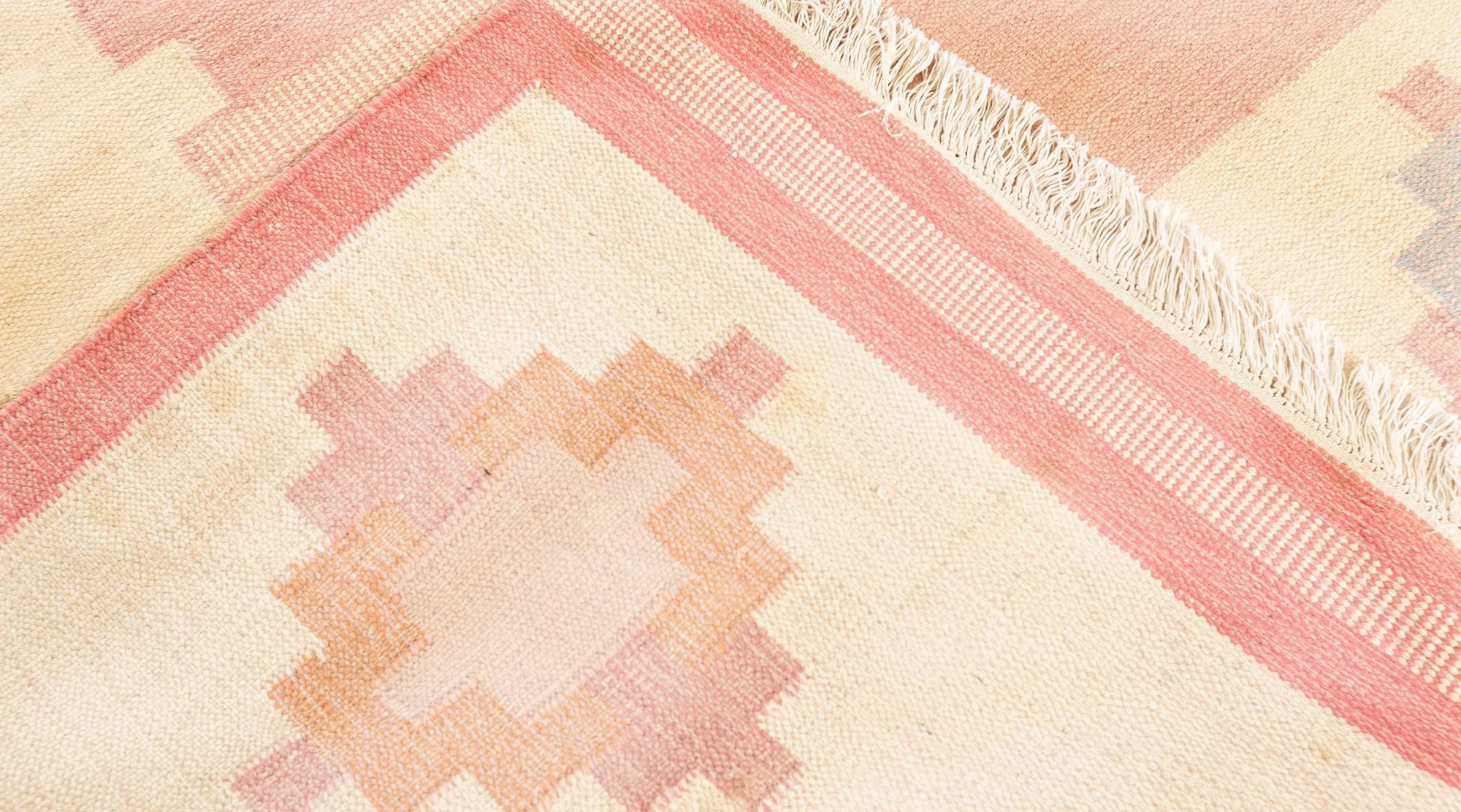 Wool Doris Leslie Blau Vintage Swedish Double Sided Rug For Sale