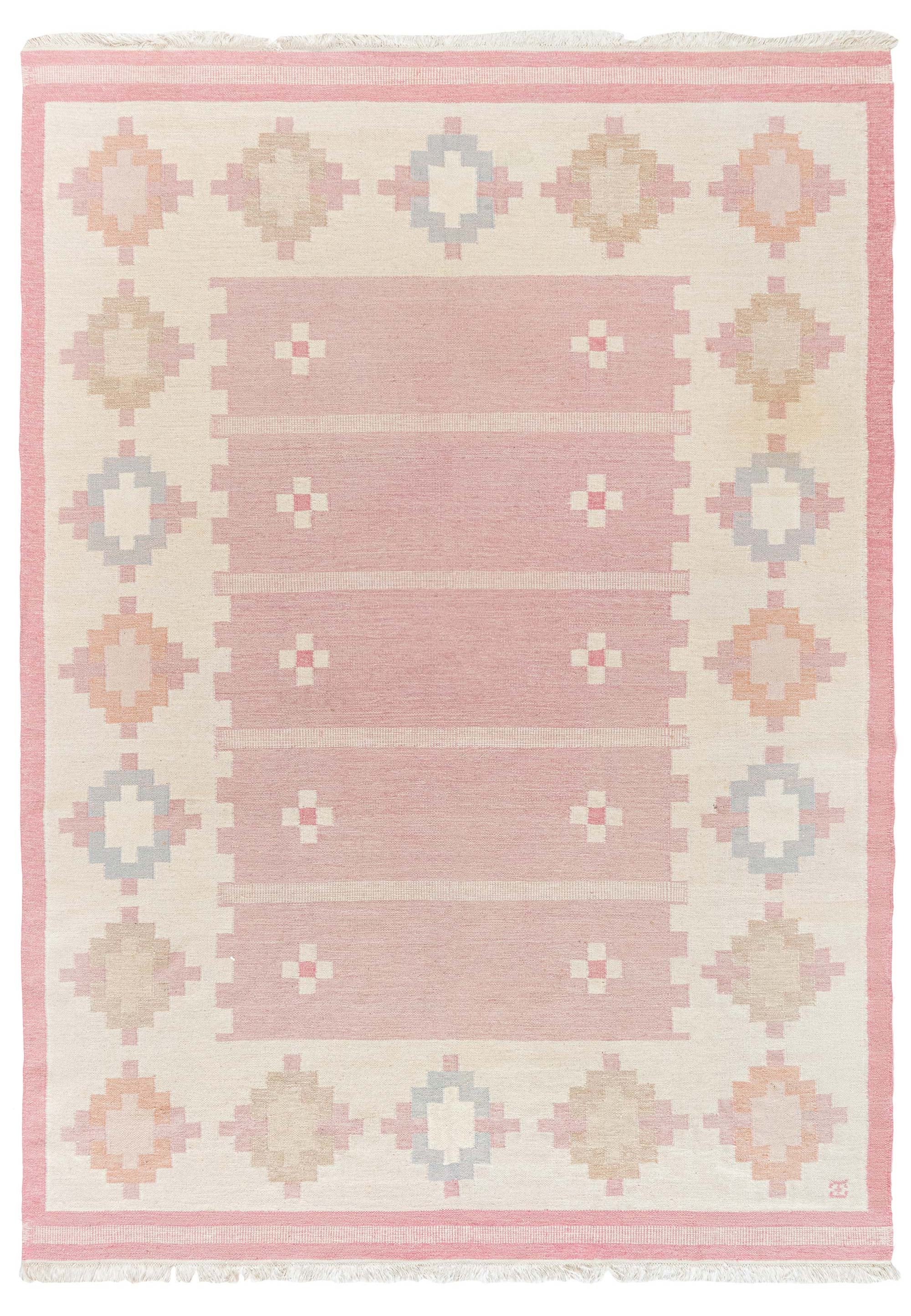 Doris Leslie Blau Vintage Swedish Double Sided Rug For Sale