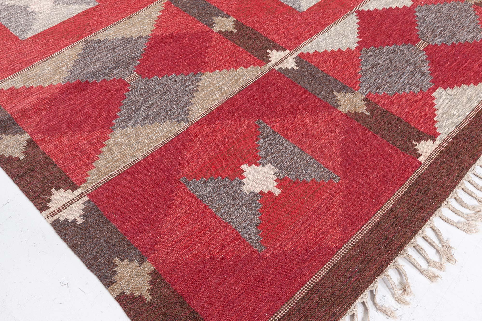 Mid-Century moderno Doris Leslie Blau Vintage Swedish Flat-Weave by Rakel Carlander in vendita