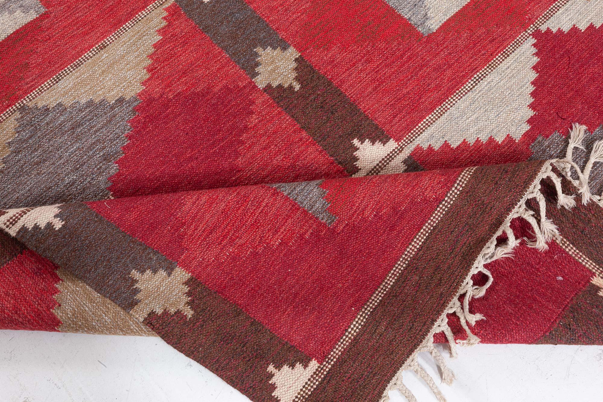 Tessuto a mano Doris Leslie Blau Vintage Swedish Flat-Weave by Rakel Carlander in vendita