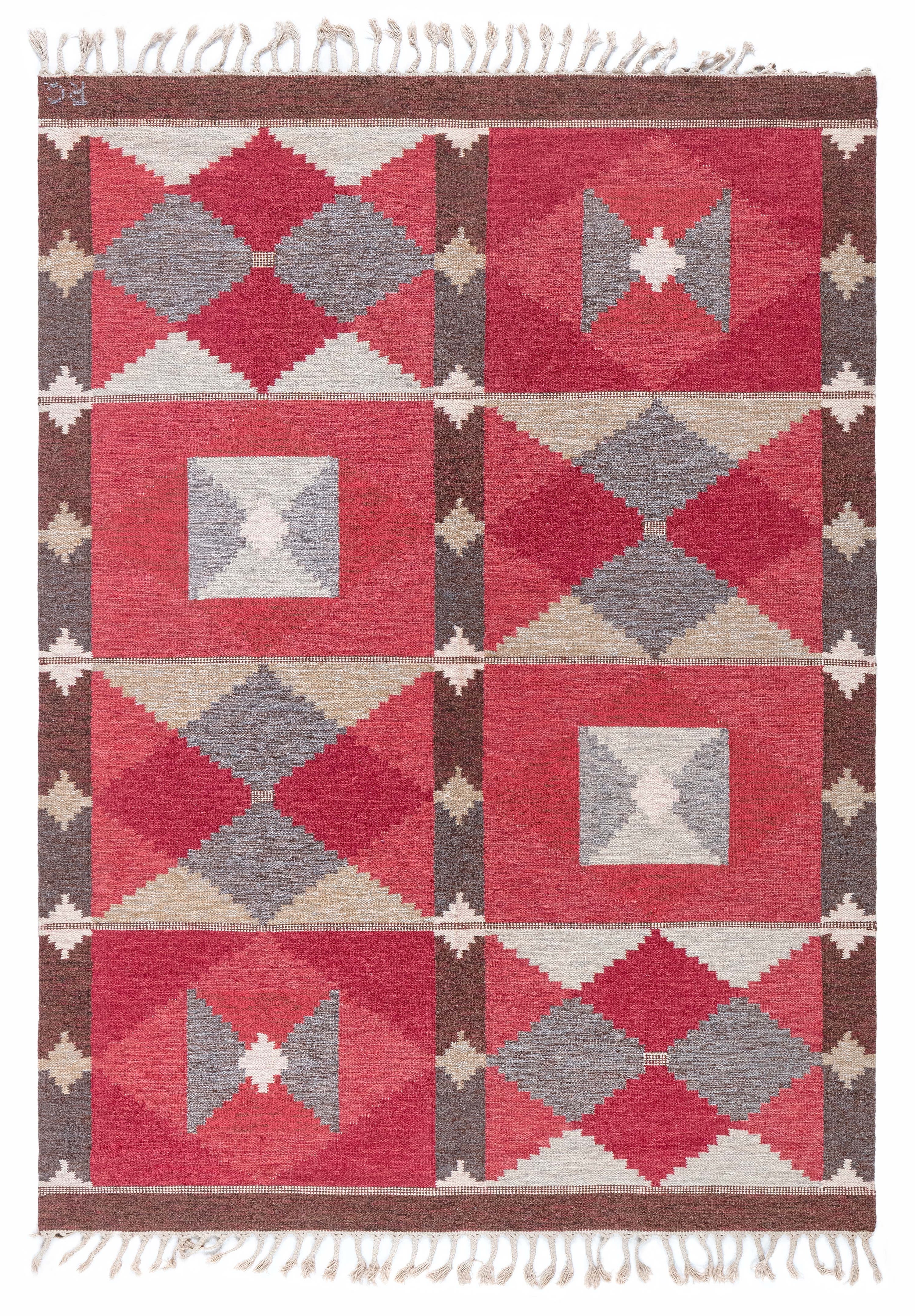 Doris Leslie Blau Vintage Swedish Flat-Weave by Rakel Carlander For Sale