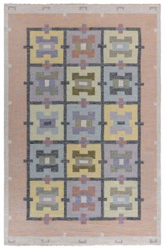 Doris Leslie Blau Vintage Swedish Flat Weave Rug by Agda Osterberg