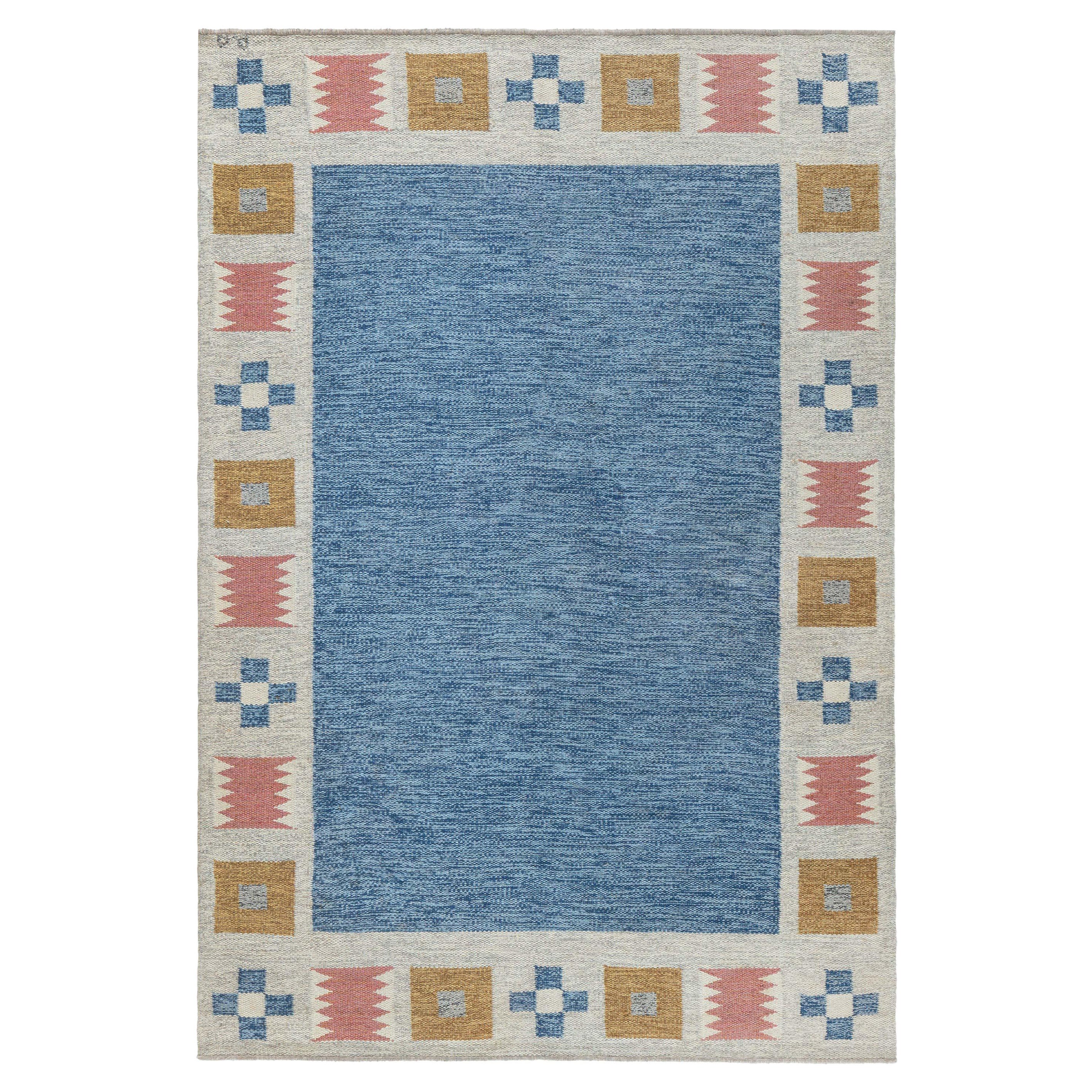Doris Leslie Blau Vintage Swedish Flat Weave Rug by Birgitta Söderkvist, (BS)