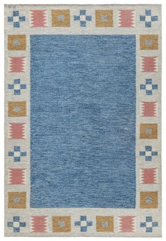 Doris Leslie Blau Vintage Swedish Flat Weave Rug by Birgitta Söderkvist, (BS)