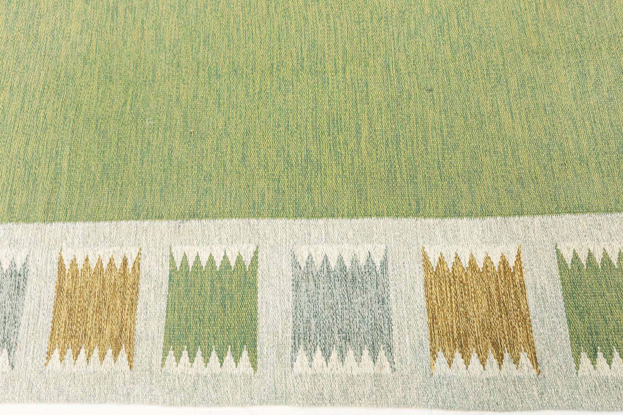 Mid-Century moderno Tappeto Doris Leslie Blau Vintage Swedish Flat Weave di Bitte Ahlgren in vendita