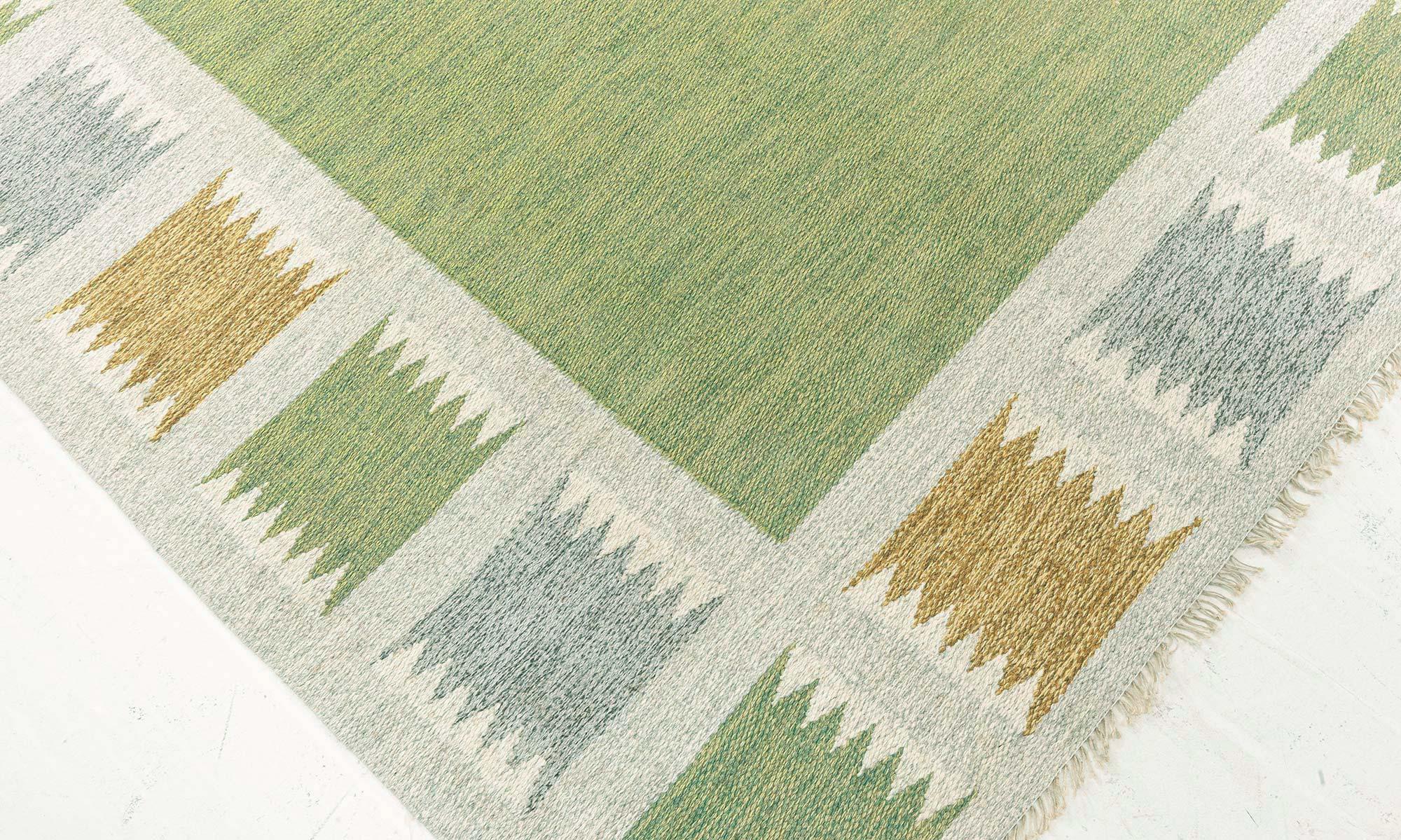 Lana Tappeto Doris Leslie Blau Vintage Swedish Flat Weave di Bitte Ahlgren in vendita