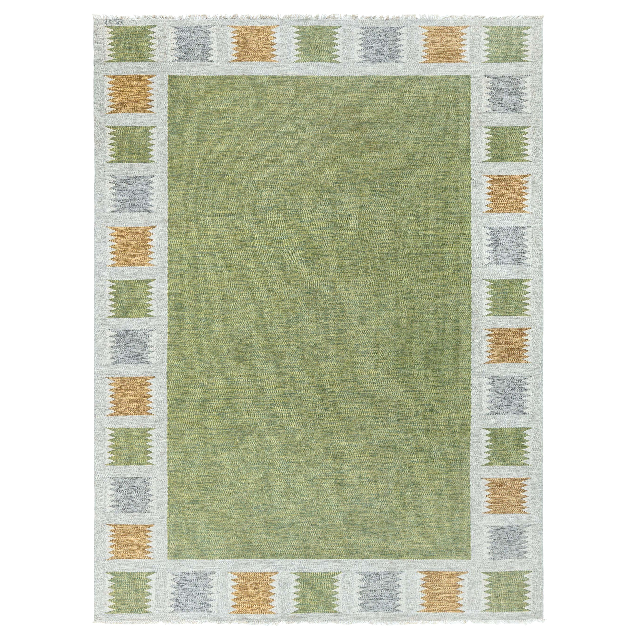 Doris Leslie Blau Vintage Swedish Flat Weave Rug by Bitte Ahlgren