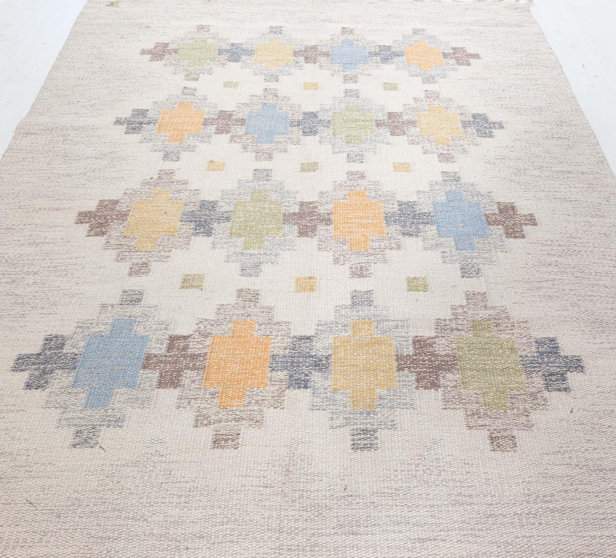 Alfombra sueca de tejido plano Doris Leslie Blau Vintage de Erik Lundberg Sueco en venta