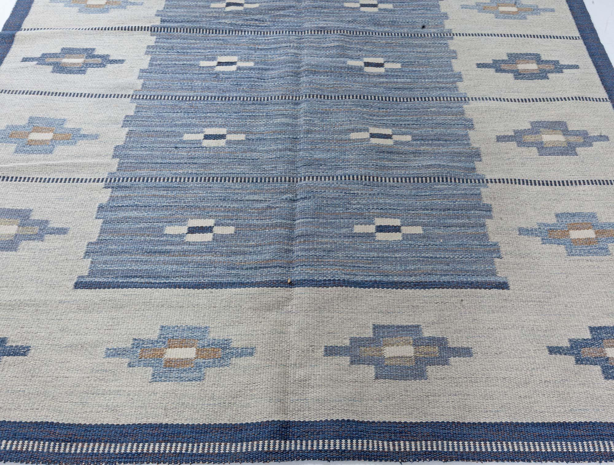 Tessuto a mano Tappeto Doris Leslie Blau Vintage Swedish Flat-Weave di Erik Lundberg in vendita