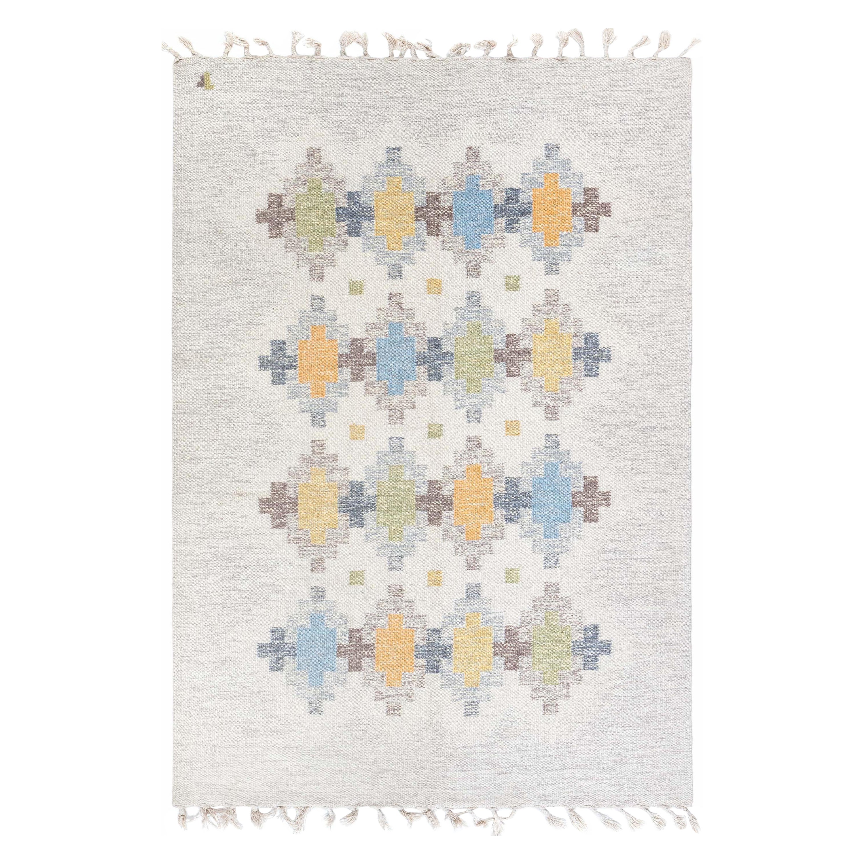 Tappeto Doris Leslie Blau Vintage Swedish Flat Weave di Erik Lundberg