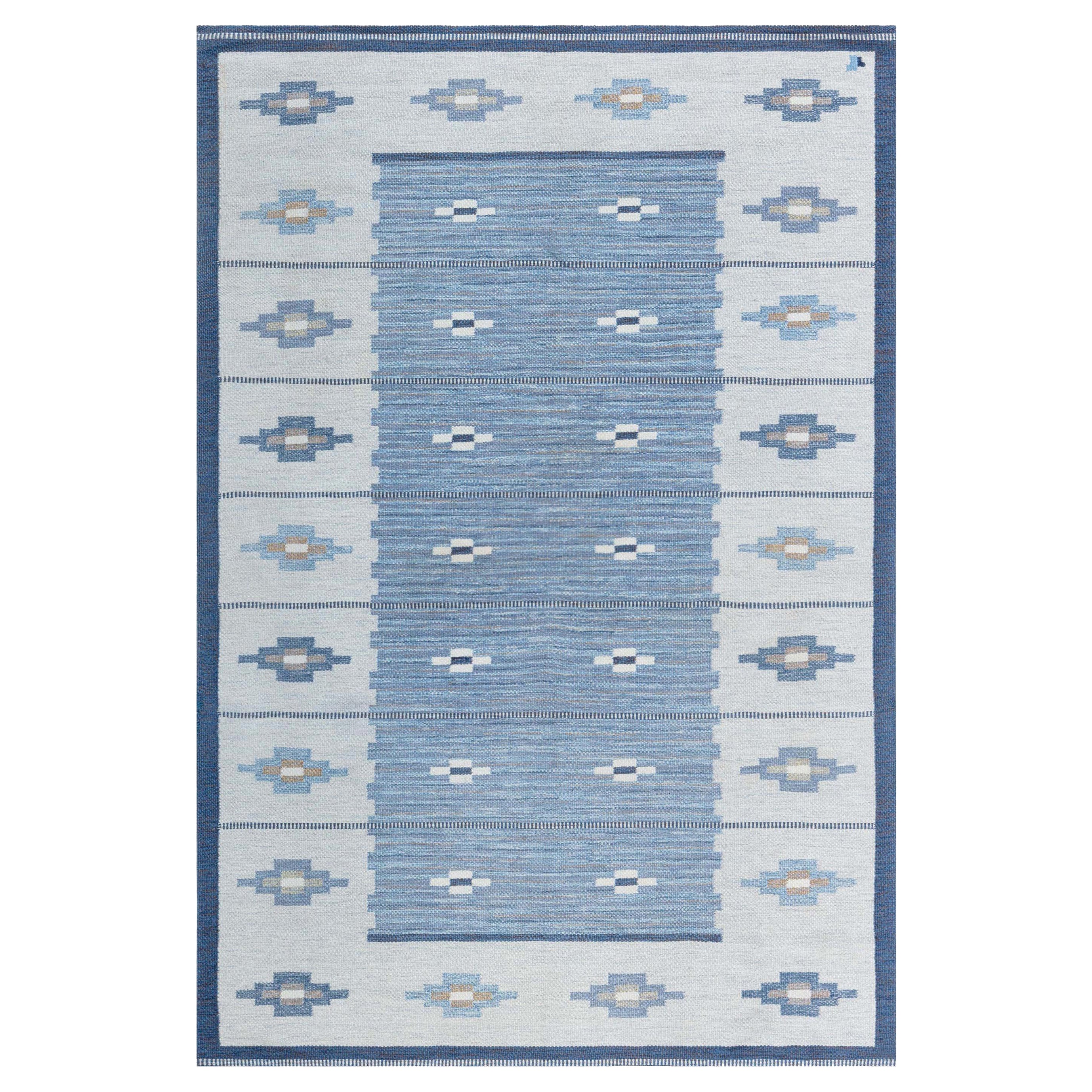 Alfombra sueca vintage de tejido plano Doris Leslie Blau de Erik Lundberg