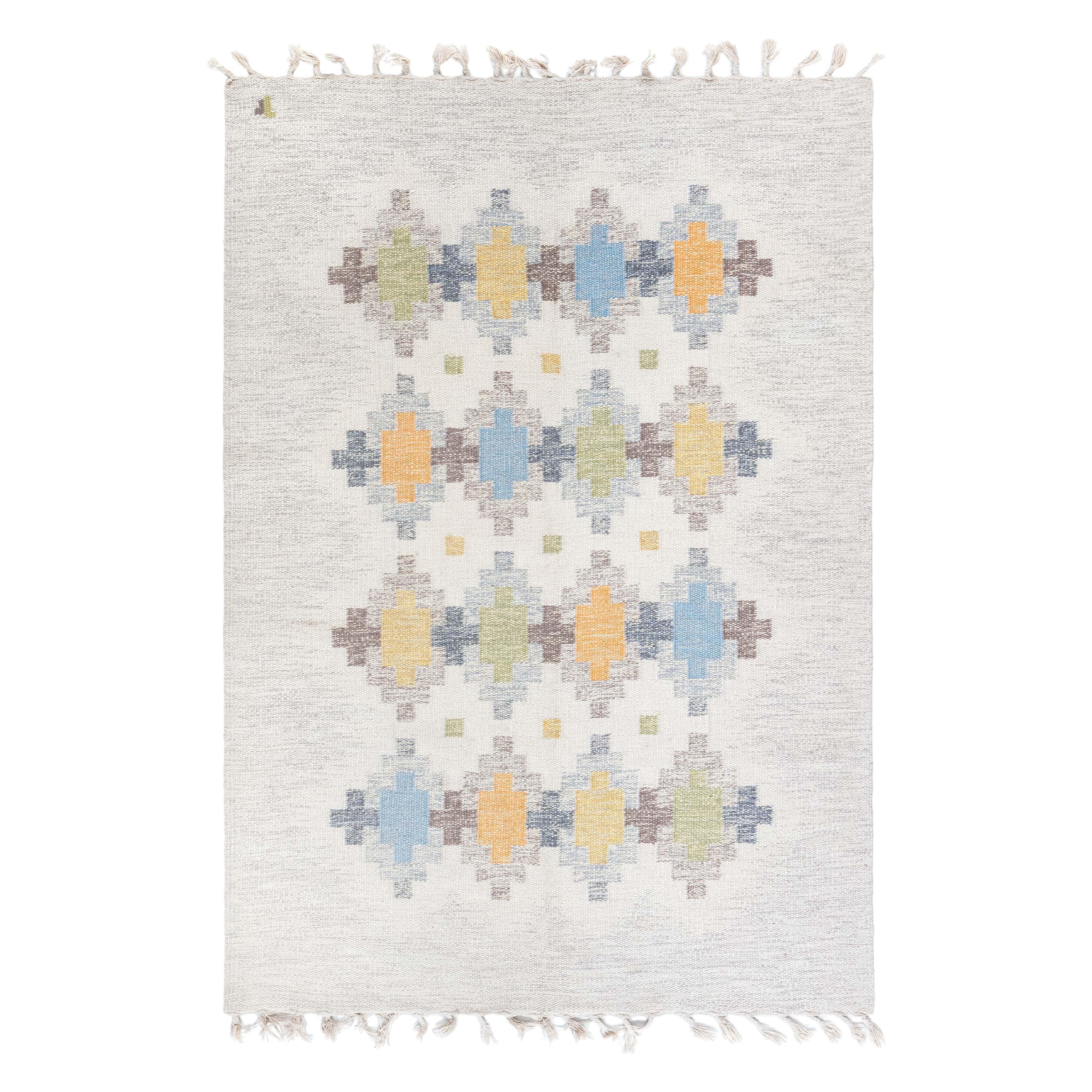 Doris Leslie Blau Vintage Swedish Flat Weave Rug by Erik Lundberg