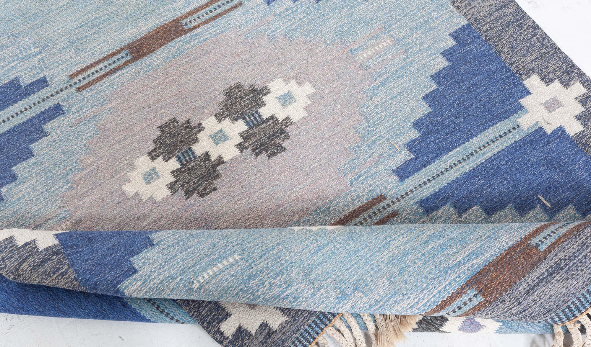 Doris Leslie Blau Vintage Swedish Flat-Weave Rug by Ingegerd Silow en Bueno estado para la venta en New York, NY