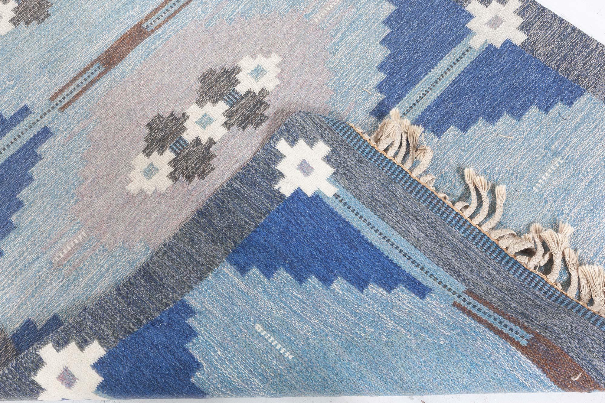 Doris Leslie Blau Vintage Swedish Flat-Weave Rug by Ingegerd Silow en venta 1